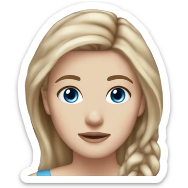 stunning white girl light brown hair blue eyes sticker