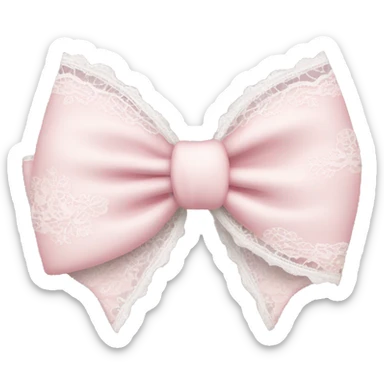 light pink bow with white lace sticker
