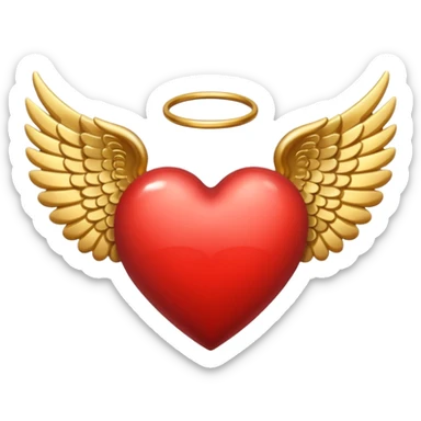 heart with angel wings sticker