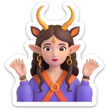 girl with fantasy horns sticker