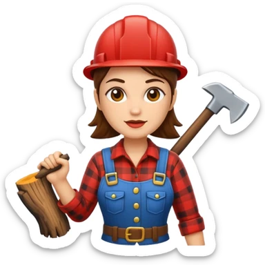 lumberjack woman sticker