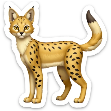 Serval-Caracal-Trico-Sergal-Caraval-Seracal-animal-Fakémon-hybrid (full body) sticker