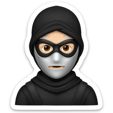 masked robber emoji, no guns sticker