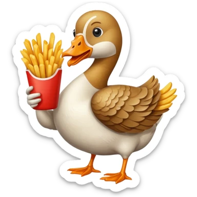 GOOSE HOLDING FRENCH FRIES sticker