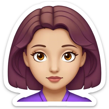 violet bridgerton from bridgerton serie with brown haired and eyes sticker