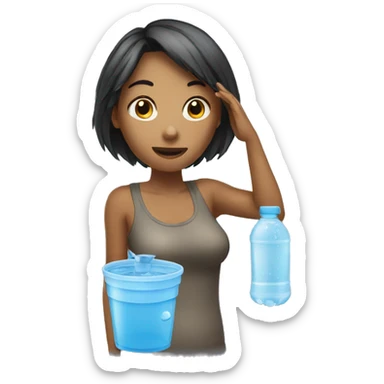 Woman asking for water sticker