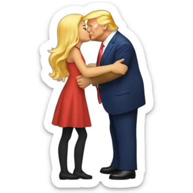 trump kissing his daughter, positivity, inclusiveness sticker