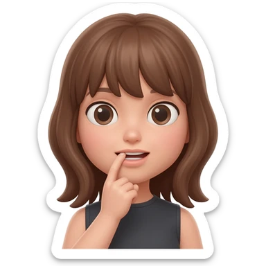 Emoji fille qui se mord le doigt sticker