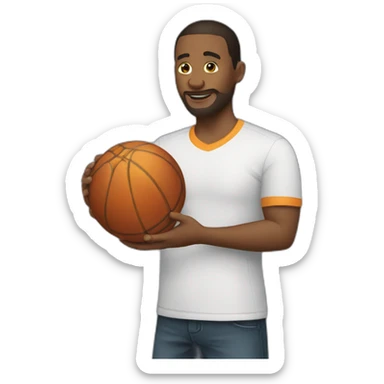 Someone holding a ball sticker