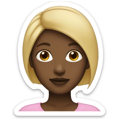 black girl with short blonde hair sticker