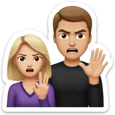 Women slaps a man sticker