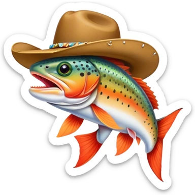 Cutthroat Trout wearing a Cowboy Hat sticker