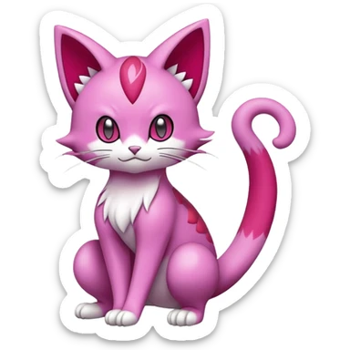 Liepard-Skitty-Delcatty-Pokémon-Fakémon-hybrid-creature (full body) sticker