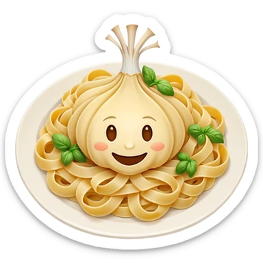 Smiling garlic pasta sticker
