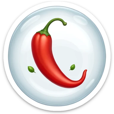 Red Hot chili pepper in a bubble sticker