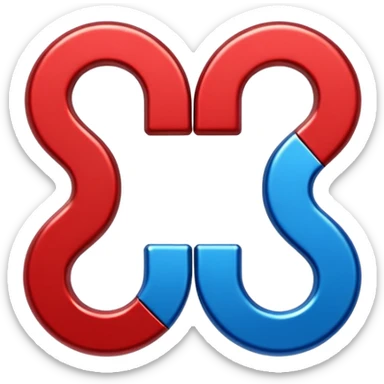 two Magnet Attraction which is in blue and red color in a u shape  sticker