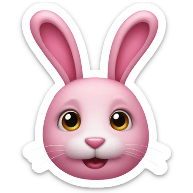 Pink bunny with heart eyes sticker