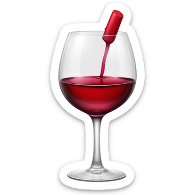 lipstick kiss on red wine glass sticker