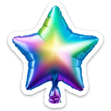 Iridescent foil balloon star sticker