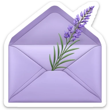 Pastel light whitish purple envelope with lavender flowers inside  sticker