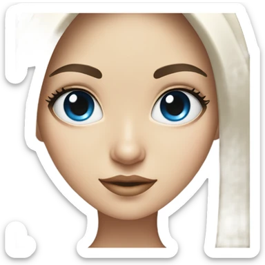 White girl & Black hair, blue eyes with sombrero  sticker