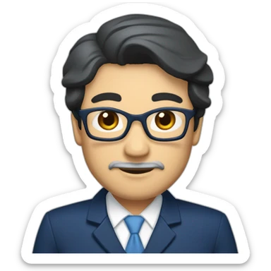 husband middle aged executive classic dark hair thin beard wearing dark blue business suit and bible, with wife filipina nurse age 55 dark hair sticker