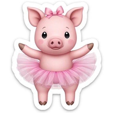 pig stuffed animal wearing a tutu sticker