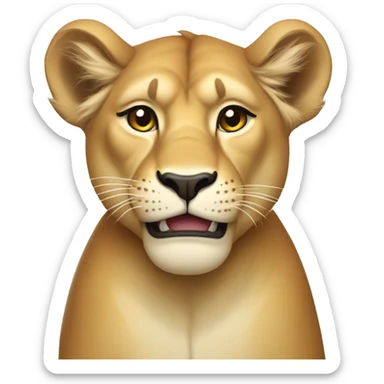Lioness emoji like apple software more cartoon and a little more serious sticker