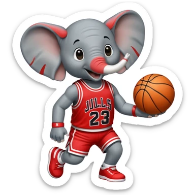 Elephant basketball michael jordan sticker