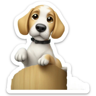 Dog on top of palm tree sticker