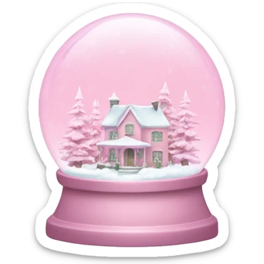 Pastel pink snow globe sticker
