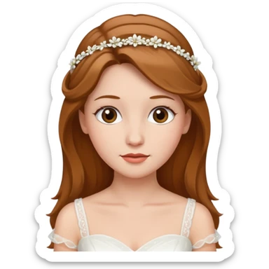 White tanned skin bride with hazel hair with a chin on her face sticker