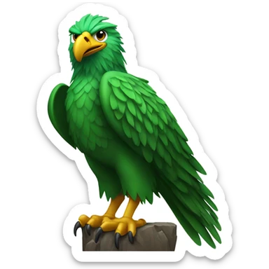 Green eagle cawing sticker