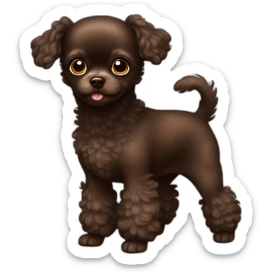 dark brown toy poodle chihuahua dog sticker