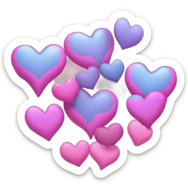 Un corazón con moño 💝 y un corazón con tres corazones azul💗💙 sticker