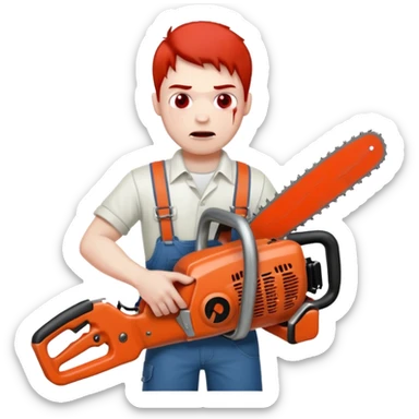 A bloody guy with a chainsaw sticker