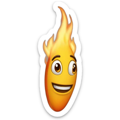 Una fuego con cara y una cremallera en la boca  sticker