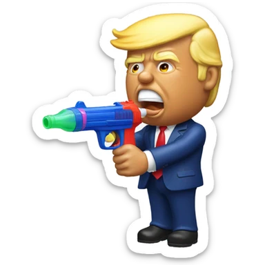 Donald trump sucking on a squirt gun sticker