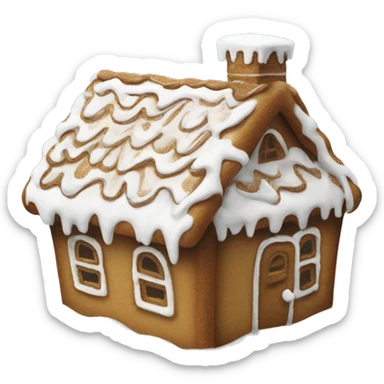 gingerbread house snow on top of roof sticker