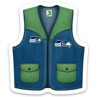 Seattle Seahawks Blue and Green Karate Vest sticker