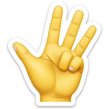A yellow cartoon hand making the ‘I got your nose’ gesture: a closed fist with the thumb poking out between the index and middle fingers.” sticker