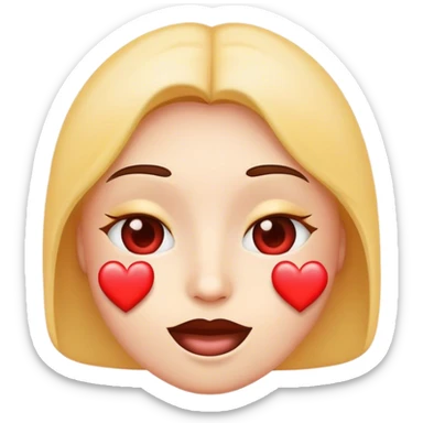 emoji face hearts instead eyes sticker