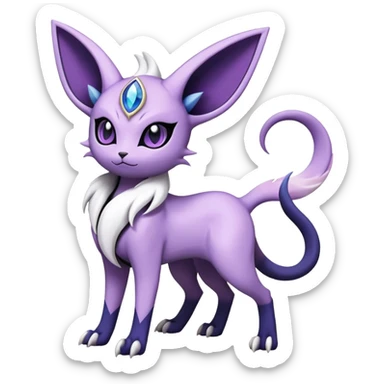 Shiny Exotic Badass Mysterious Gothic Espeon-Absol-Pokémon-Fakémon-hybrid-creature (full body) sticker