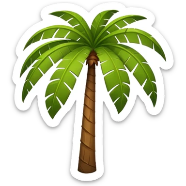 Palm Tree: cartoon flat body big leafs sticker