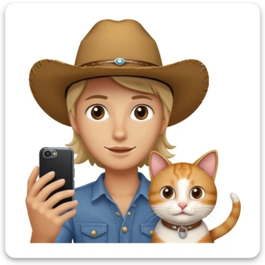 Selfie wearing cowboy cat in Australia  sticker