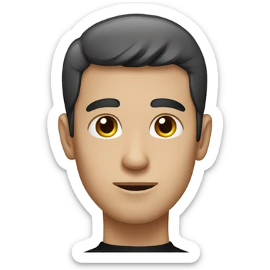 male portrait in black shirt skinny face sticker