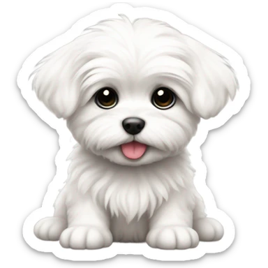 maltese puppy sticker