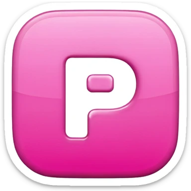 Pink 3d P logo
 sticker