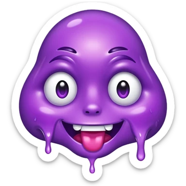 Lustful purple goo face for  sticker