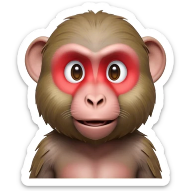 Cinematic Realistic Cute Baboon Portrait Emoji, Head tilted playfully and inquisitively, featuring a compact, sturdy build with a distinctly textured, expressive face characterized by bright, curious eyes and a subtly softened snout, rendered with realistic earthy detail and natural highlights, high shine, affectionate and spirited, styled with a touch of jungle whimsy, soft glowing outline, capturing the essence of a mischievous yet endearing baboon that appears ready to leap playfully out of the screen! sticker